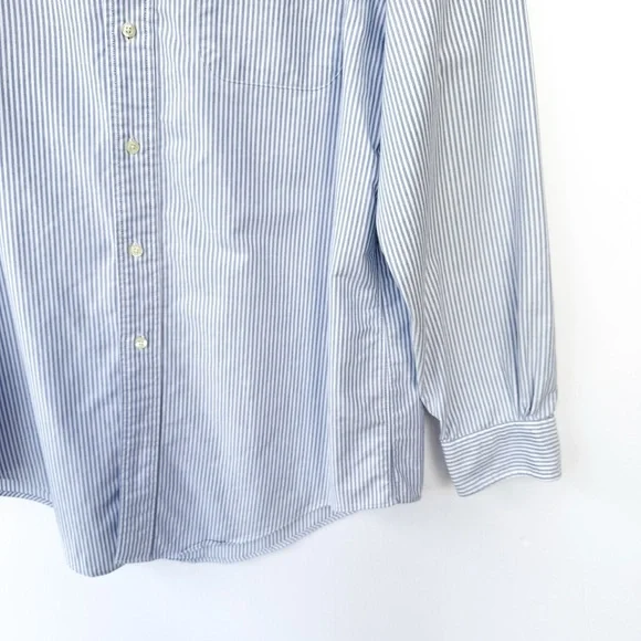 Brooks Brothers Blue White Striped 100% Cotton Button Down Shirt - Picture 5 of 8